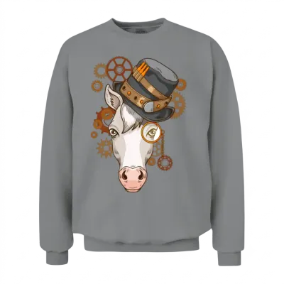 Steampunk Horse Riding Victorian Horses Steampunk Unisex Sweatshirt - Sport Grey