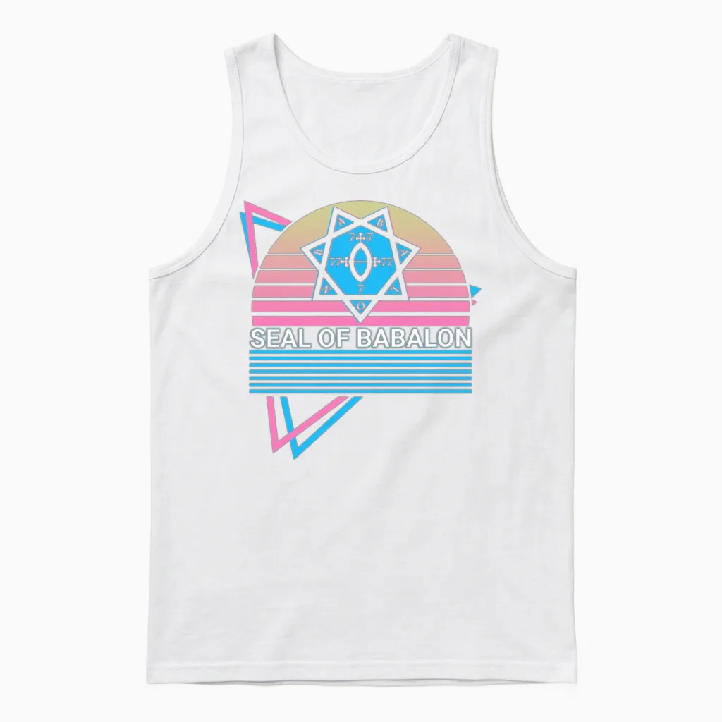 Seal of Babalon Retro Unisex Tank Top in White
