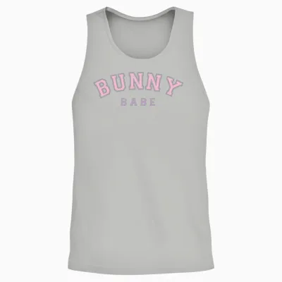 Retro Bunny Babe Unisex Tank Top - Ash