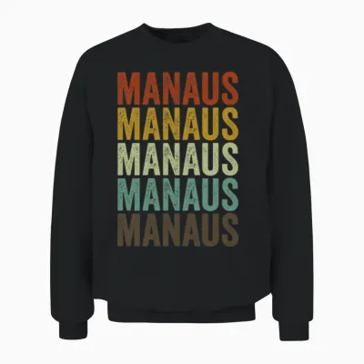 Manaus Brazil Retro Vintage Unisex Sweatshirt - Black