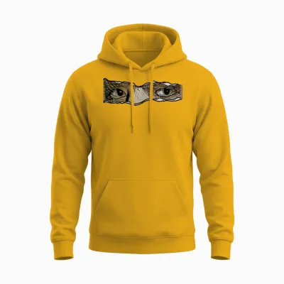 Eyes Human Unisex Hoodie - Gold