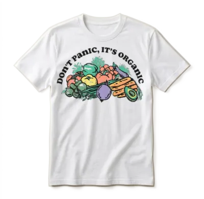 Don't Panic, It's Organic Unisex T-Shirt - White