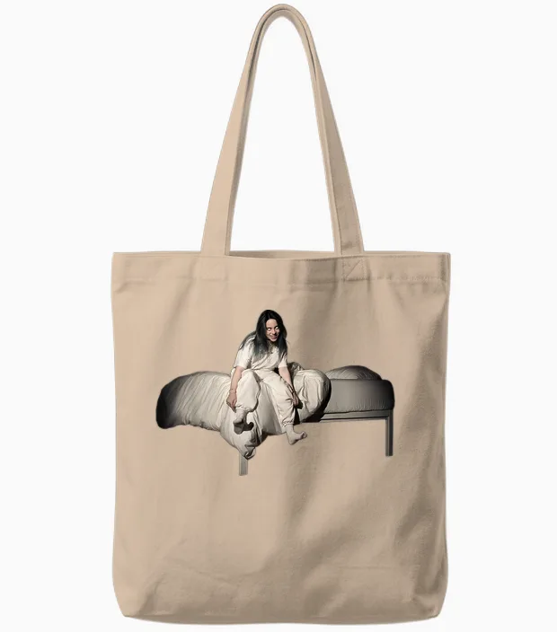 Billie Eilish Official Sweet Dreams Tote Bags in Natural