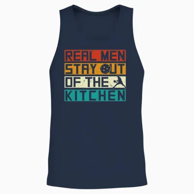 Real Men Stay Out of the Kitchen Funny Pickleball Unisex Tank Top - Navy