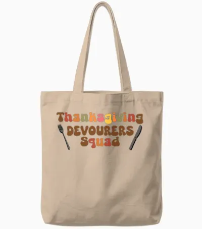 Funny Thanksgiving | Thanksgiving Devourers Squad Tote Bags - Natural
