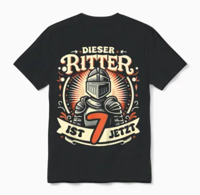 7. Geburtstag Dieser Ritter Ist 7 Jahre Geburtstagsgeschenk Unisex T-Shirt - Black