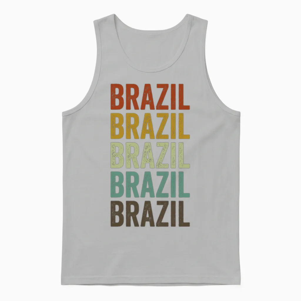 Brazil Retro Vintage Unisex Tank Top in Ash