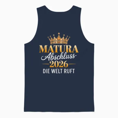 Matura 2026 Abschluss Die Welt Ruft Unisex Tank Top - Navy