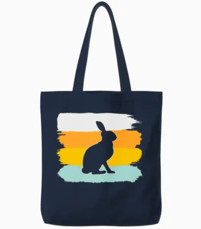 Rabbit Retro Tote Bags - Navy