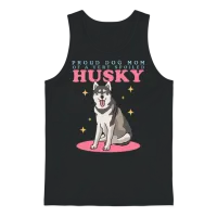 Husky Dogs Dog Mom of a Spoiled Husky Unisex Tank Top - Black – 1