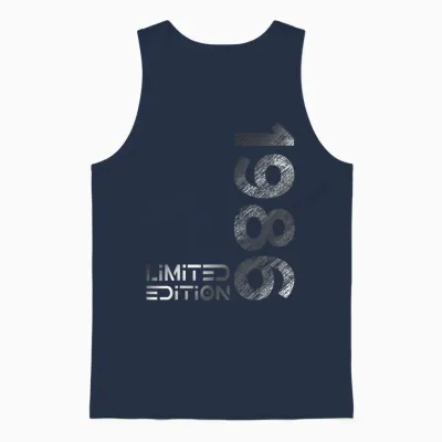 Limited Edition Vintage 1986 Man Woman 37th Birthday T-Shirt, Black Unisex Tank Top - Navy