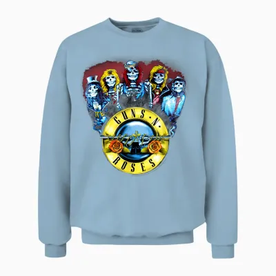 Guns N' Roses Offizielle Skelette & Kugeln Unisex Sweatshirt - Light Blue