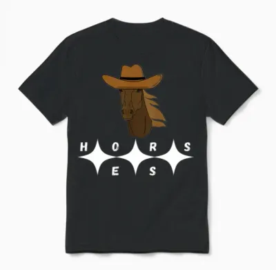 Horses Unisex T-Shirt - Black