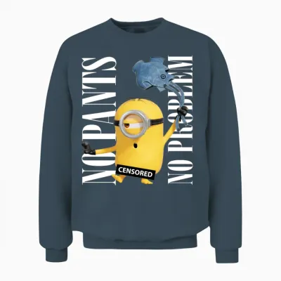 Minions Censored No Pants No Problem Unisex Sweatshirt - Dark Heather