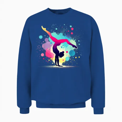 Gymnastics, Rhythmic Gymnastics, Girls, Children, Floor Gymnastics T-Shirt, Black Unisex Sweatshirt - Royal