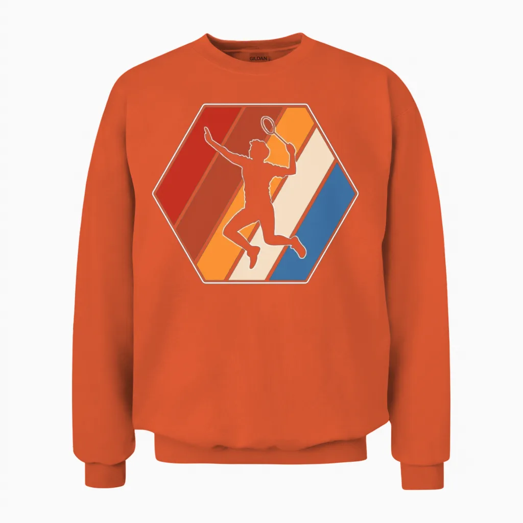 Badminton Retro Unisex Sweatshirt in Orange