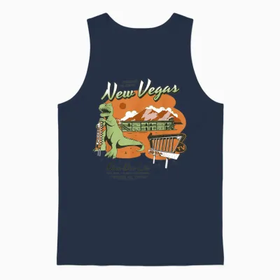 Fallout Welcome to New Vegas Dino Dee-Lite Video Game Unisex Tank Top - Navy