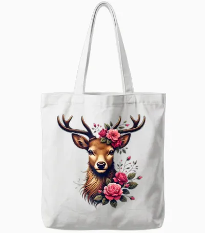 Deer T-Shirt Women's Costume Shirt Dirndl Shirt Costume T-Shirt, Black, S Tote Bags - White