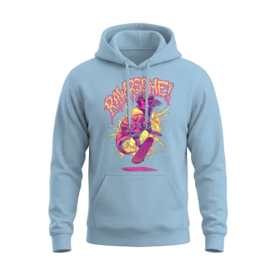 Rawrsome Dino Unisex Hoodie - Light Blue