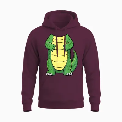 Crocodile Body Shirt Adult Kids Men Women Alligator Costume Unisex Hoodie - Maroon