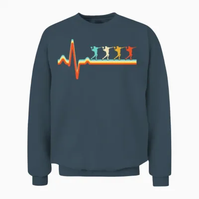 Football Retro Heartbeat Unisex Sweatshirt - Dark Heather