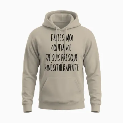 Future Kiné Humor Massage Physiotherapy Super Kinesitherapy Student T-Shirt, White, S Unisex Hoodie - Sand