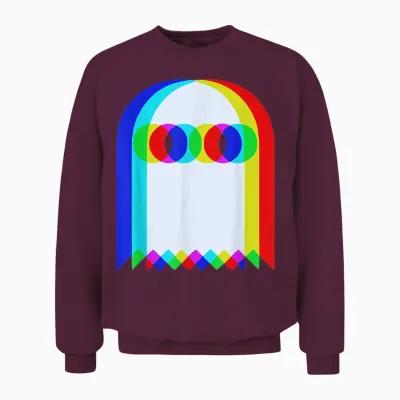 Ghost Trippy Vaporwave Halloween Techno Rave Edm Dj Music Unisex Sweatshirt - Maroon