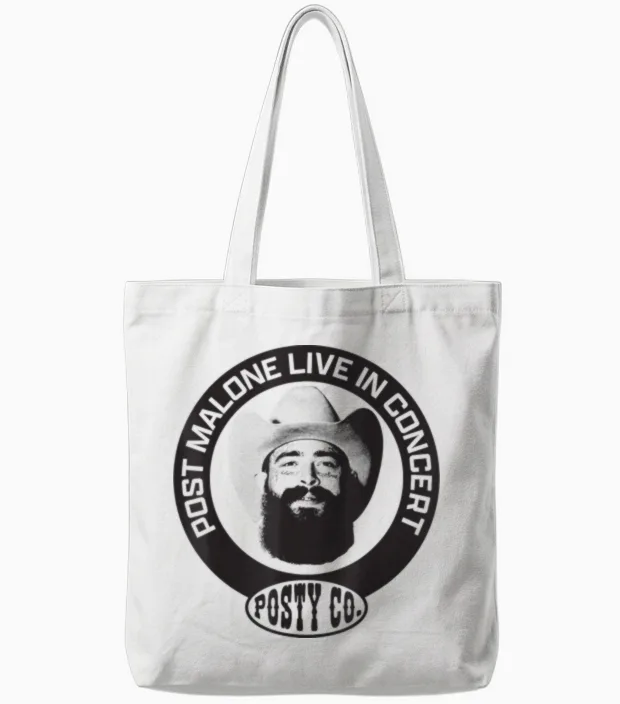 Official Post Malone Live in Concert Tote Bags in White