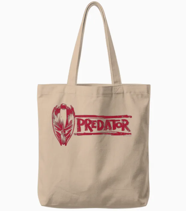 Predator: Badlands Dek's Mask and Logo Official Movie Tote Bags in Natural