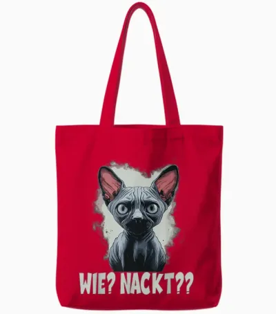 Wie Nackt Nacktkatze Tote Bags - Red