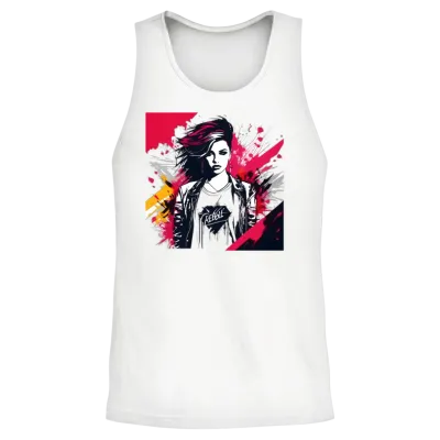 Rebel Attitude Girl Unisex Tank Top - White