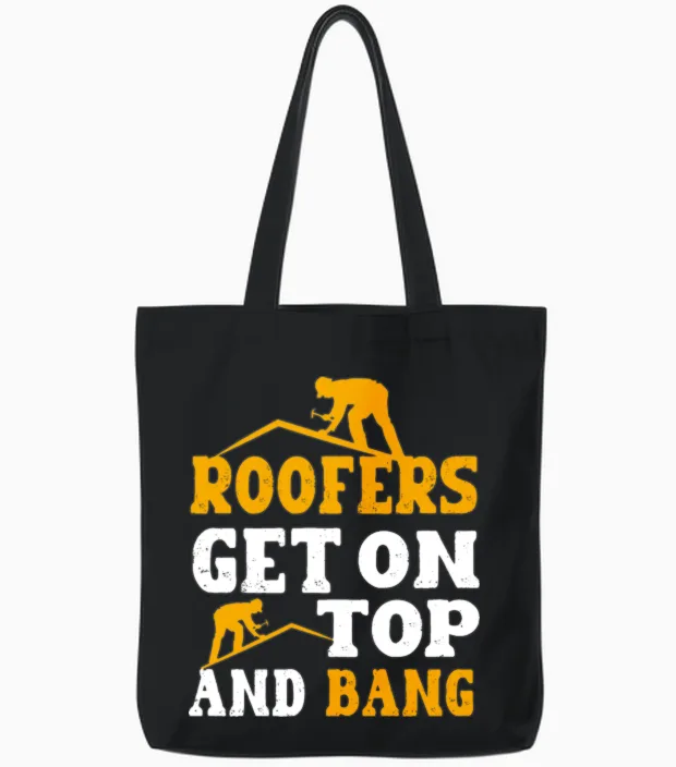 Roofer- Roofer Gift - Funny Roofer Tote Bags in Black