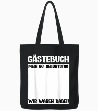 66. Geburtstag 66 Jahre Alt Gästebuch Geburtstagsfeier Tote Bags - Black