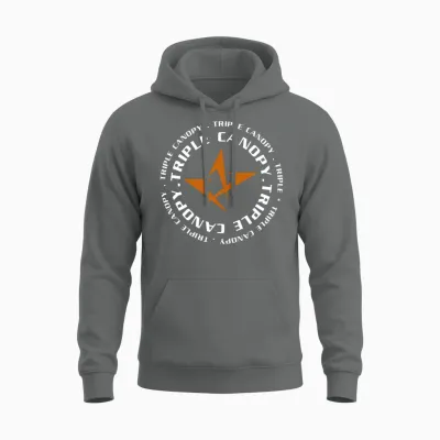 Triple Canopy Double White Unisex Hoodie - Graphite Heather