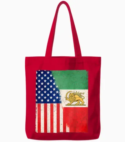 Persian American Flag Usa Persia Roots Heritage Tote Bags - Red