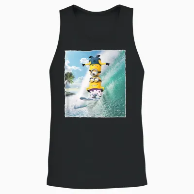 Despicable Me Minion Helmet Graphic Unisex Tank Top - Black