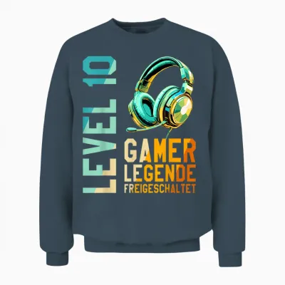 10. Geburtstag Junge Mädchen Gaming Level 10 Jahre Unisex Sweatshirt - Dark Heather