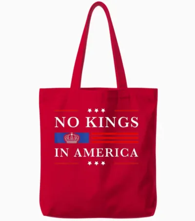 No Kings in America Flag No Kings in America American Tote Bags - Red