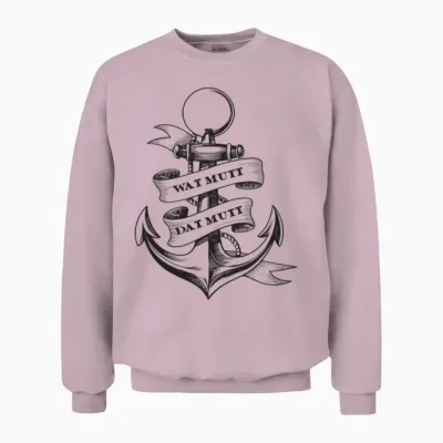 East Frisian Anchor Wat Mutt Dat Mutt Unisex Sweatshirt - Light Pink