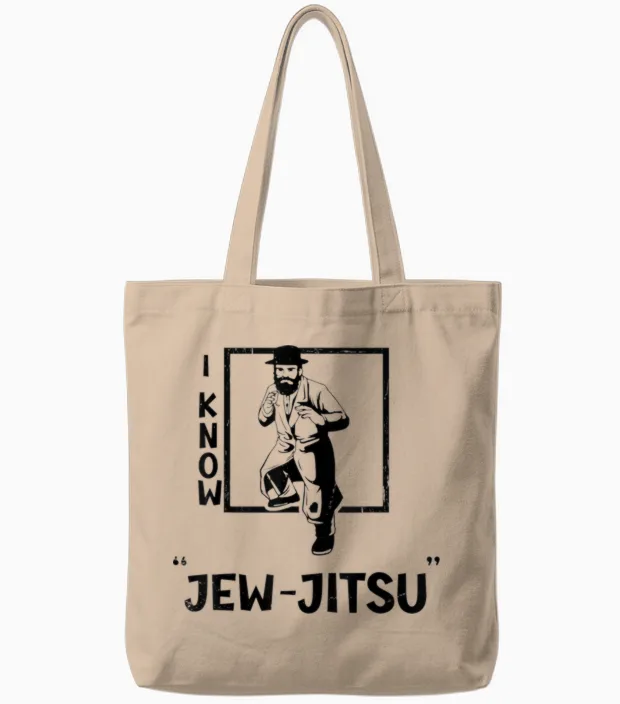 I Know the Jewjitsu I Know the Jewjitsu Funny Jiu Jitsu Jewish Mma Tote Bags in Natural