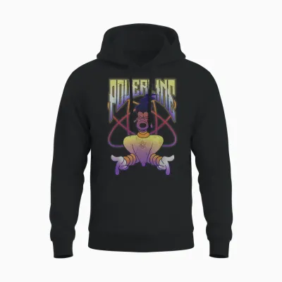 Disney a Goofy Movie Powerline Logo Portrait Short Sleeve Unisex Hoodie - Black