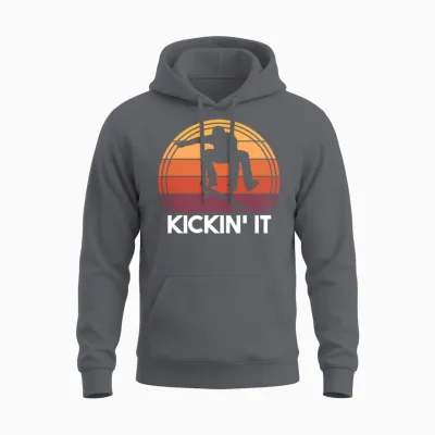 It Funny Retro Skateboarding Kickflip Unisex Hoodie - Charcoal