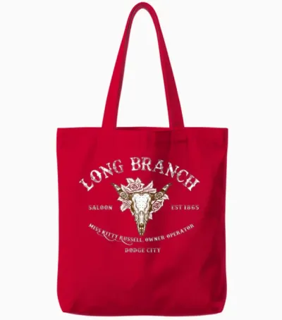 Gunsmoke T Shirtlong Branch Saloon Tote Bags - Red