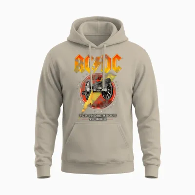 Official Ac/dc for Those About to Rock 1981 Rock Band Music Unisex Hoodie - Sand