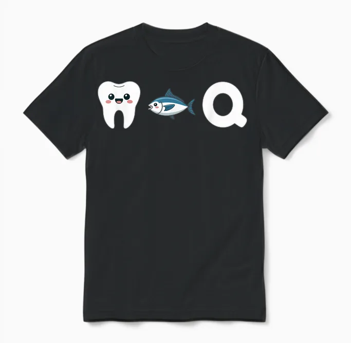 Dtq Dent Tuna Q Funny Word Game Funny Funny Unisex T-Shirt in Black