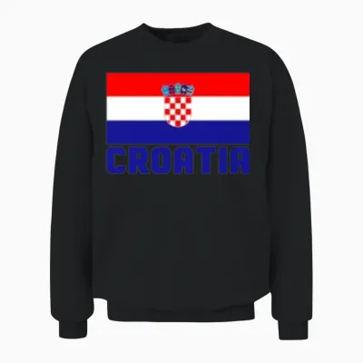 Croatia Unisex Sweatshirt - Black