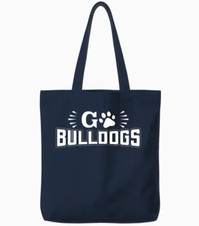 Go Bulldogs Football Teamwork Bulldog School Tote Bags - Navy