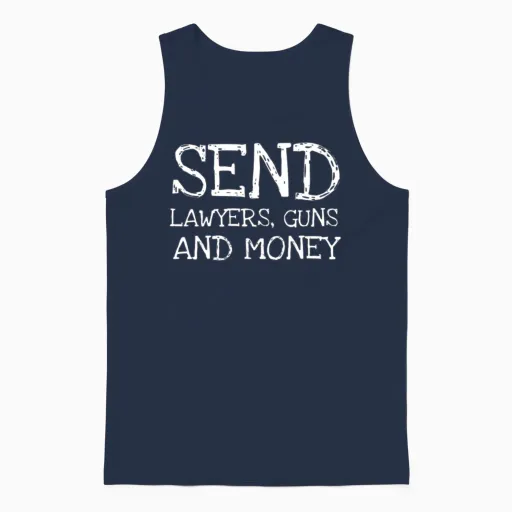 Warren Zevon Send Lawyers Guns and Money Music Unisex Tank Top in Navy