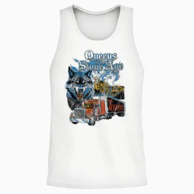 Queens of the Stone Age Wolf Skyline Hard Rock Unisex Tank Top - White