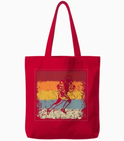 Rugby Retro Tote Bags - Red